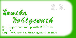 monika wohlgemuth business card